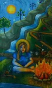 Switchback trail, a. painting by Heather Ifversen